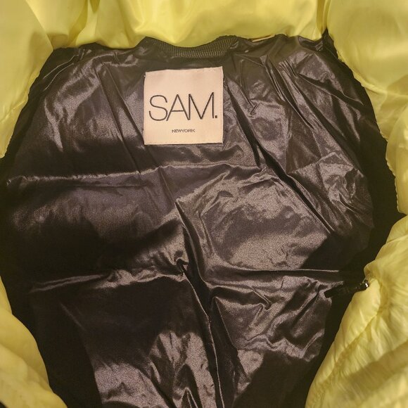 SAM. New York Neon Yellow Down Puffer Vest, NWT, Size 8 - Picture 2 of 5